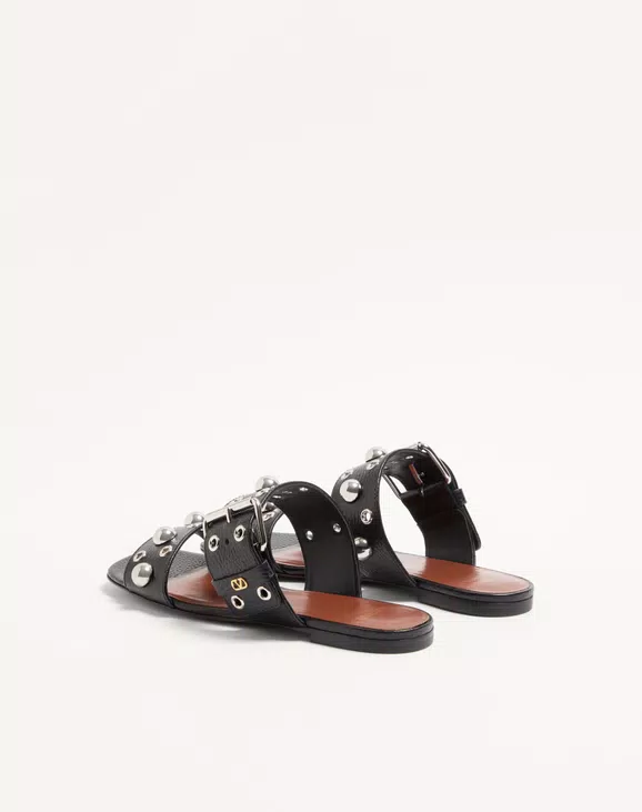 Valentino Nellcôte Slide Sandal In Grainy Calfskin - Image 4